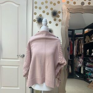 fab'rik Blush Sweater with Crochet Sleeves